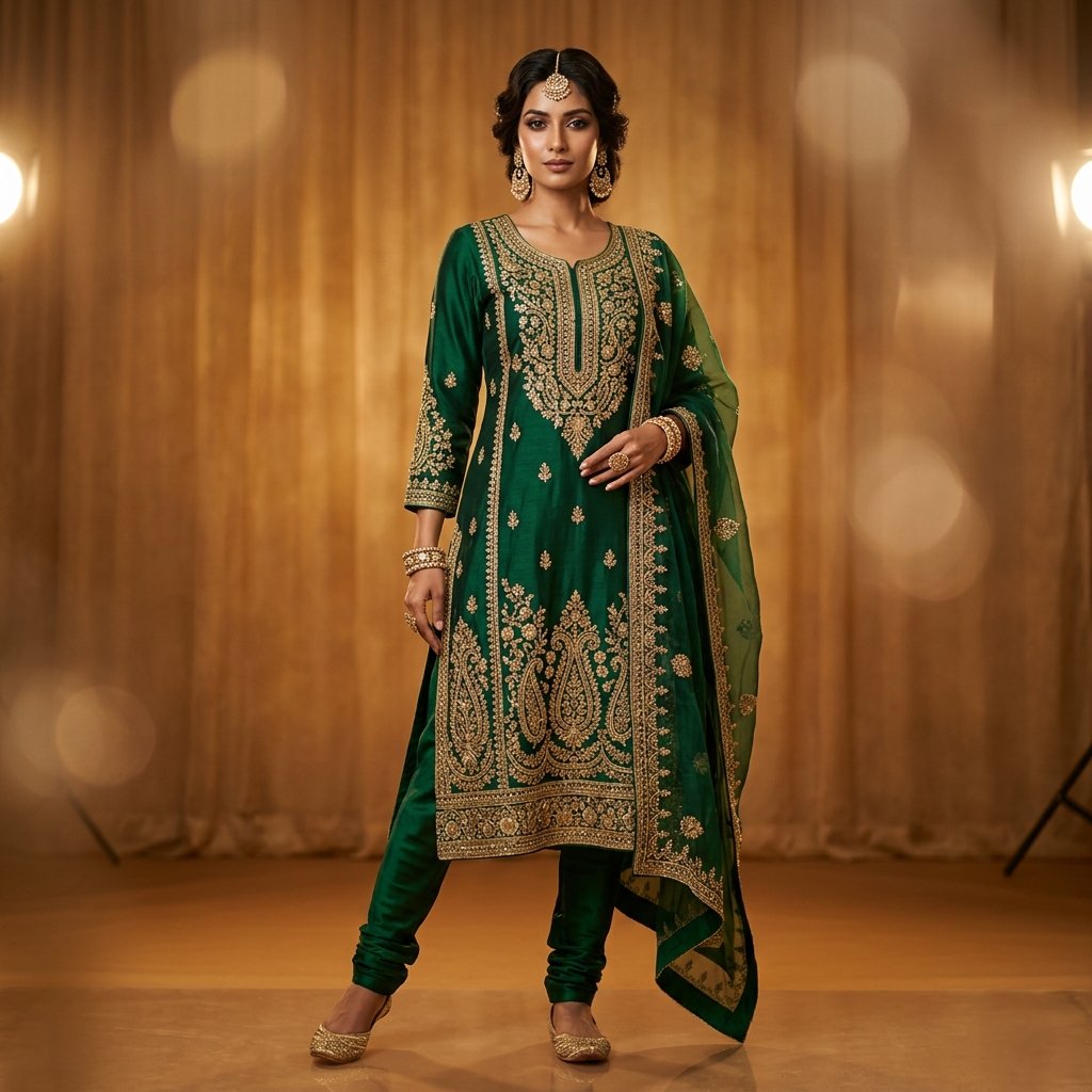 Dhruvika Fashions Luxury Indian Model wearing a Designer Kurti